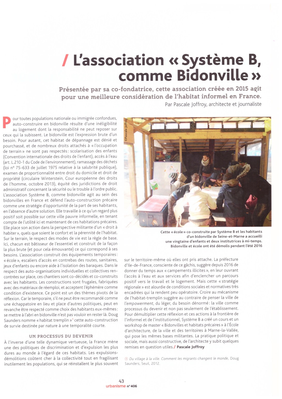 article SystèmeB - Urbanisme n°406